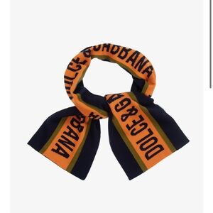 Dolce & Gabbana Scarf for Boys. Size 10/12. Color Blue, Orange. Virgin Wool.